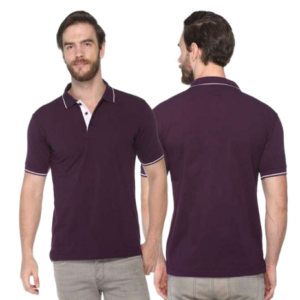 Polo T-Shirt Purple With white