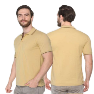 Polo T-shirt Beige With brown