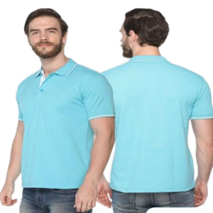 Polo T-shirt Electric Blue With White