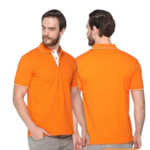 Polo T-shirt Orange With White