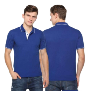 Polo T-shirt Royal Blue With White